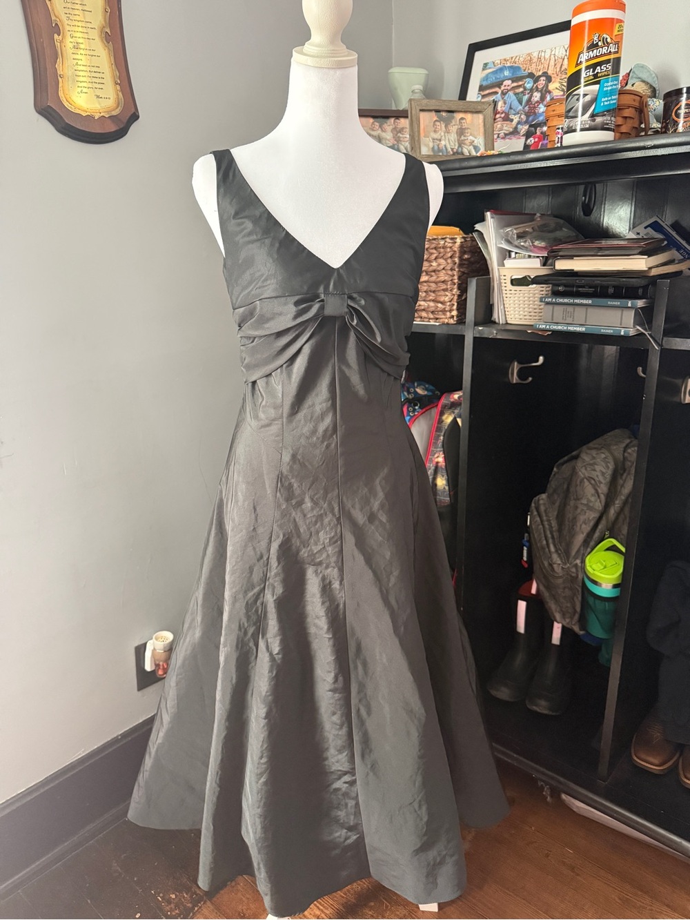 Onyx Nite Black Taffeta Crinoline Fit & Flare Dress 6 Vintage Whimsigoth Grunge